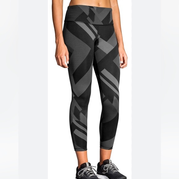 Brooks‎ Formation Crop Tights Black Eclipse Jacquard M - Picture 1 of 11